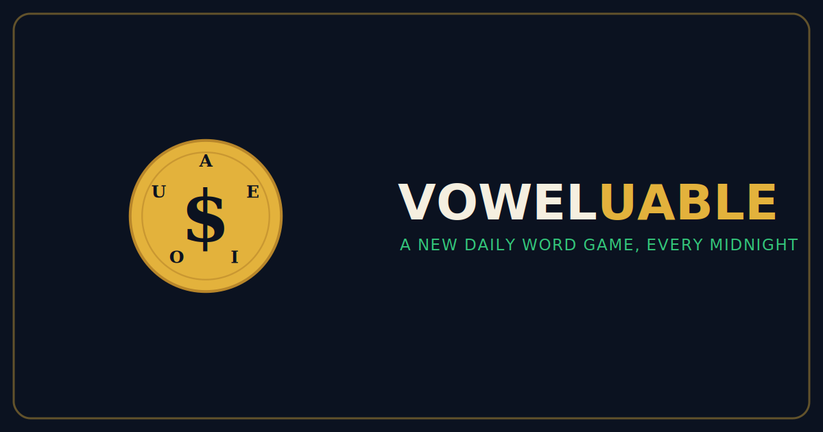 Voweluable — a new daily word game, every midnight